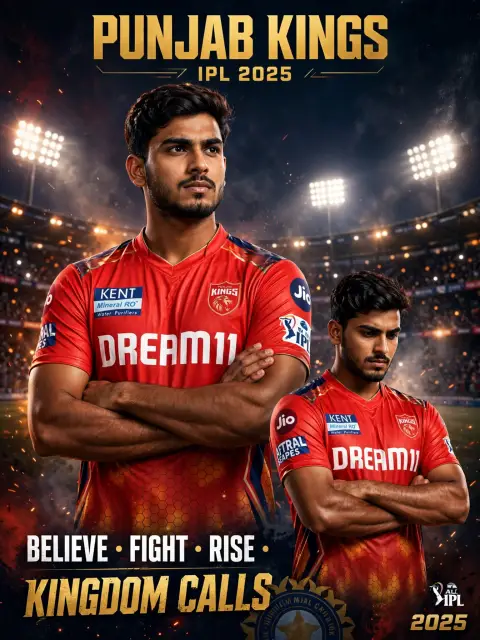 IPL Punjab Kings Jersey Poster Prompt
