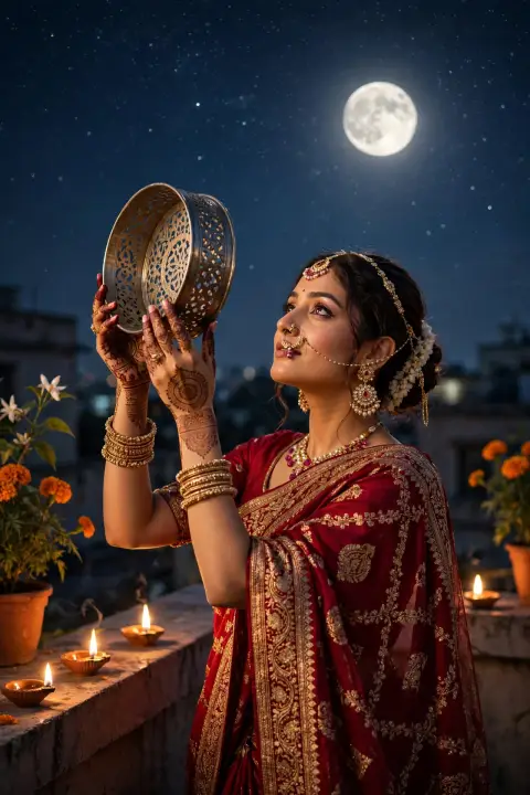 Karwa Chauth Moon Ritual