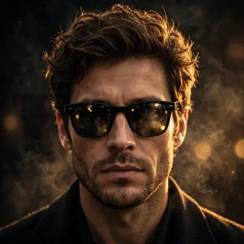 Cinematic Male Portrait with Golden Backlight