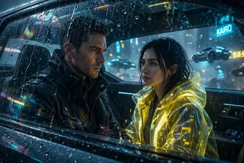 Cyberpunk Detective Movie Still