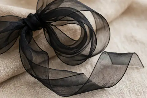 Elegant Black Organza Ribbon