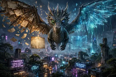 Intricate Poetic Dragon Fantasy Text