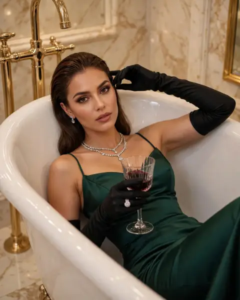 Luxury Bathtub Fashion Portrait