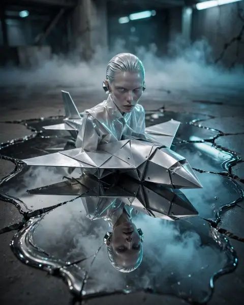Origami Dreams Cyber Mirror Prompt