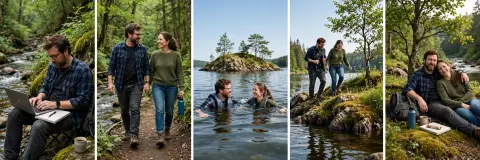 Streamside Dream Scene with Audio and Image Carousel