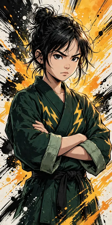 Stylized Martial Arts Anime Girl