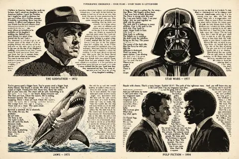 Typographic Emergence Movie Poster Grid