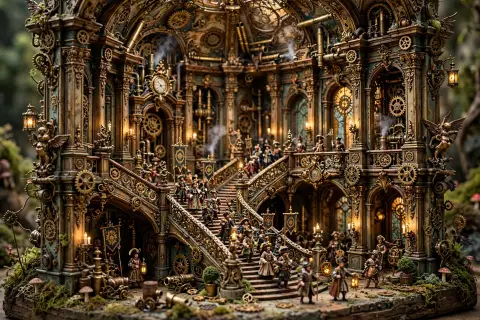 Whimsical Miniature Baroque Staircase Hall