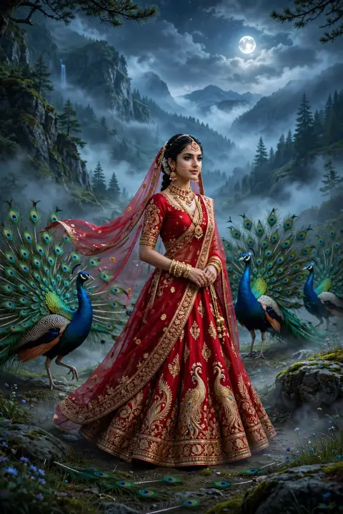 3D Peacock Dance Render