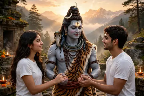 Shiva Blessing Couple Name Photo Prompt