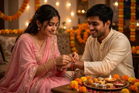 Sister Tying Rakhi