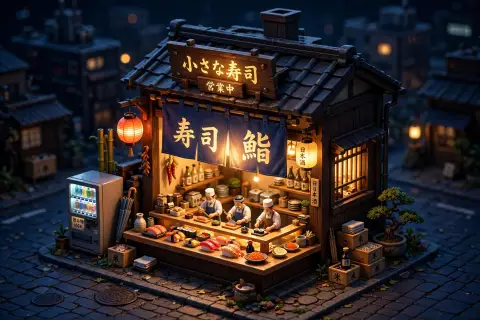 Tiny Sushi Shop Isometric