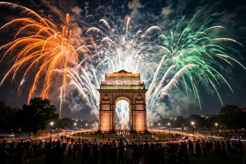 Tricolor Fireworks Night