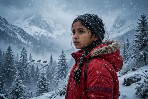 Winter Snowy Mountain Portrait